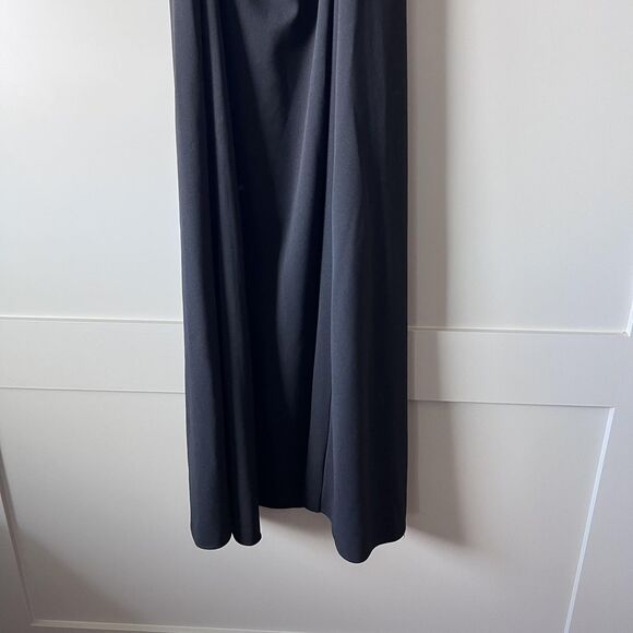 Uniqlo Dress Womens Medium Black Maxi Slip Strappy Open Back Built In Bra Gown - Picture 6 of 14